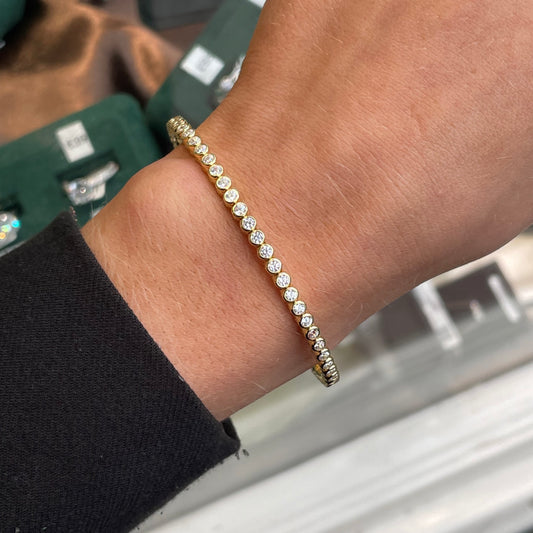 Sunshine Bezel Set CZ Bangle