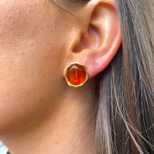 Baroque Amber Stud Earrings - John Ross Jewellers