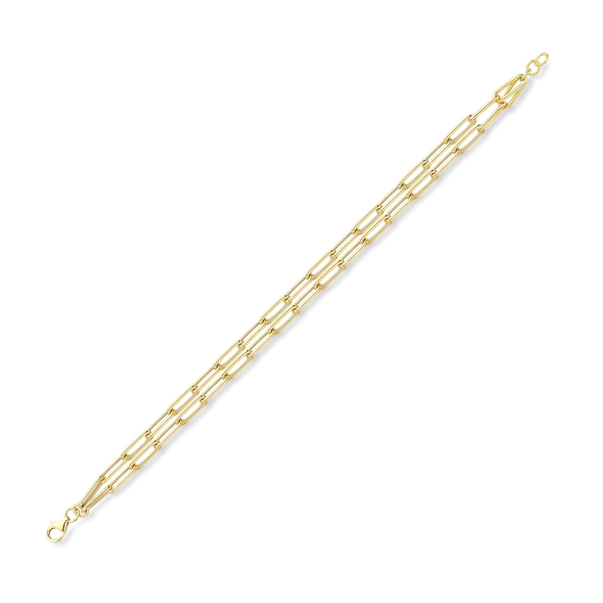 9ct Gold Double Paper Link Bracelet - John Ross Jewellers