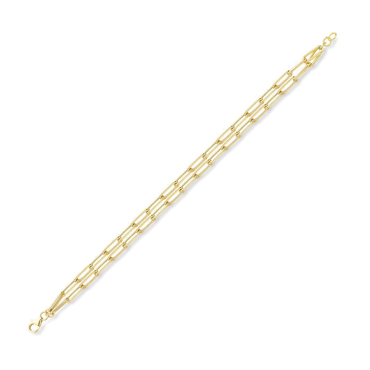9ct Gold Double Paper Link Bracelet - John Ross Jewellers