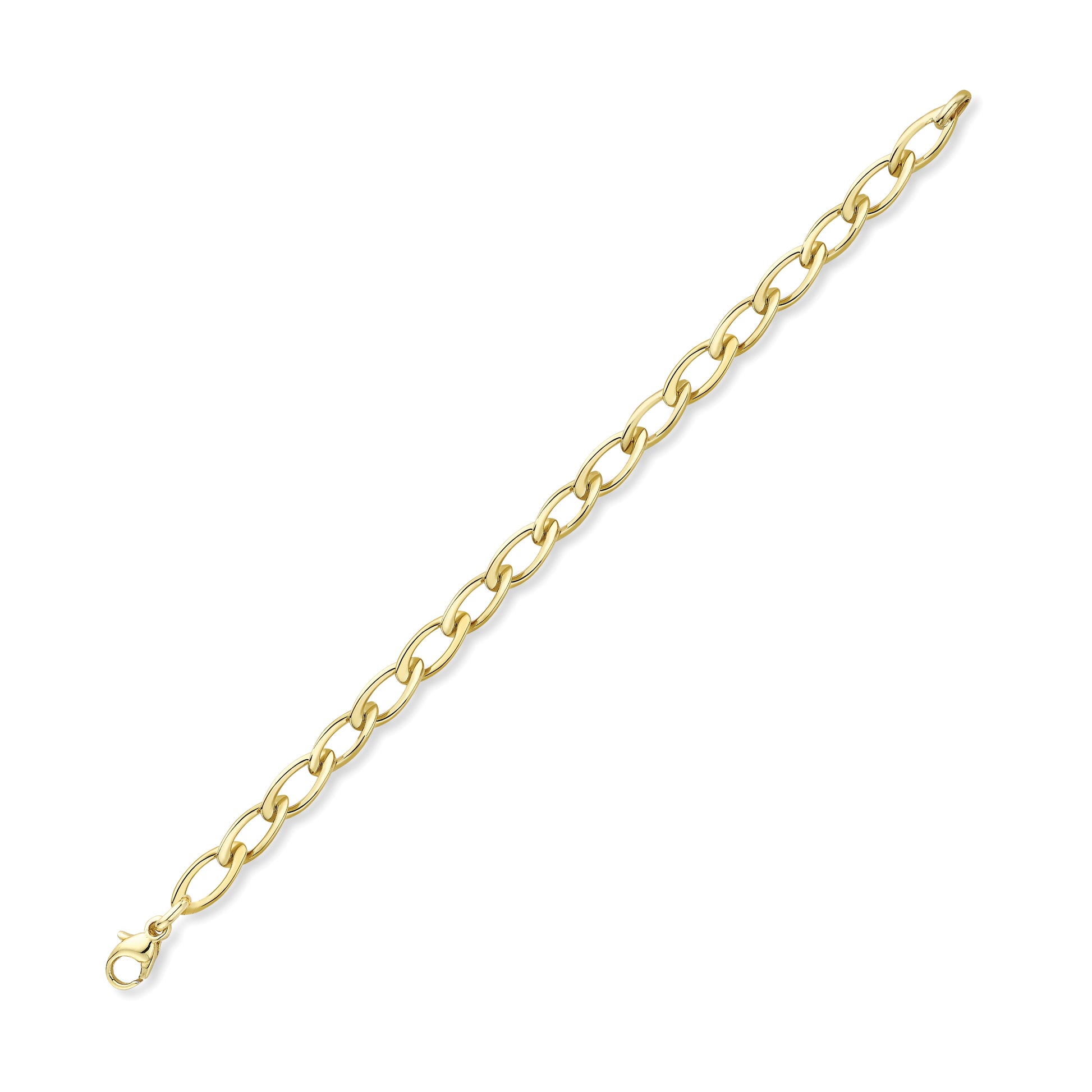 9ct Gold Elongated Curb Link Bracelet - John Ross Jewellers