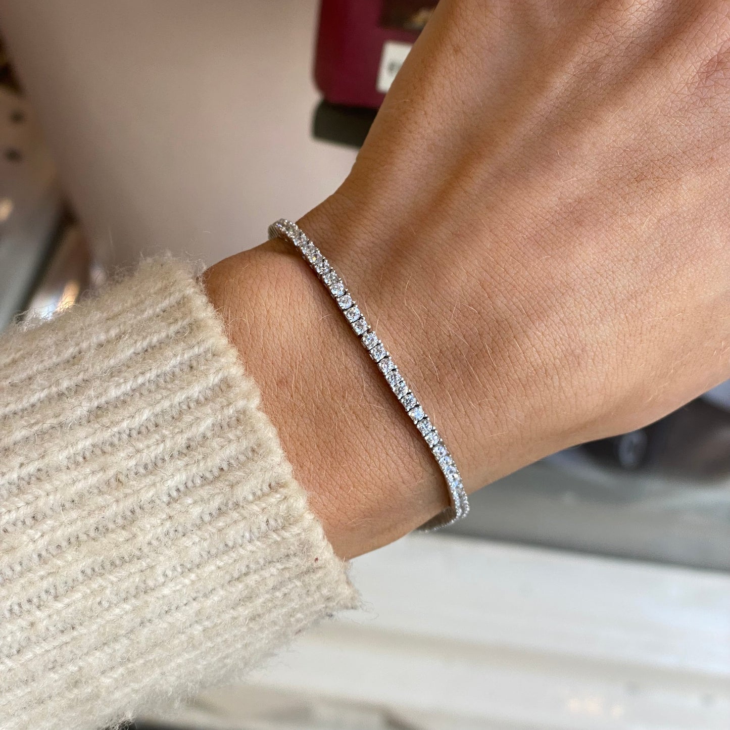 Silver CZ Tennis Bracelet | 19cm - John Ross Jewellers