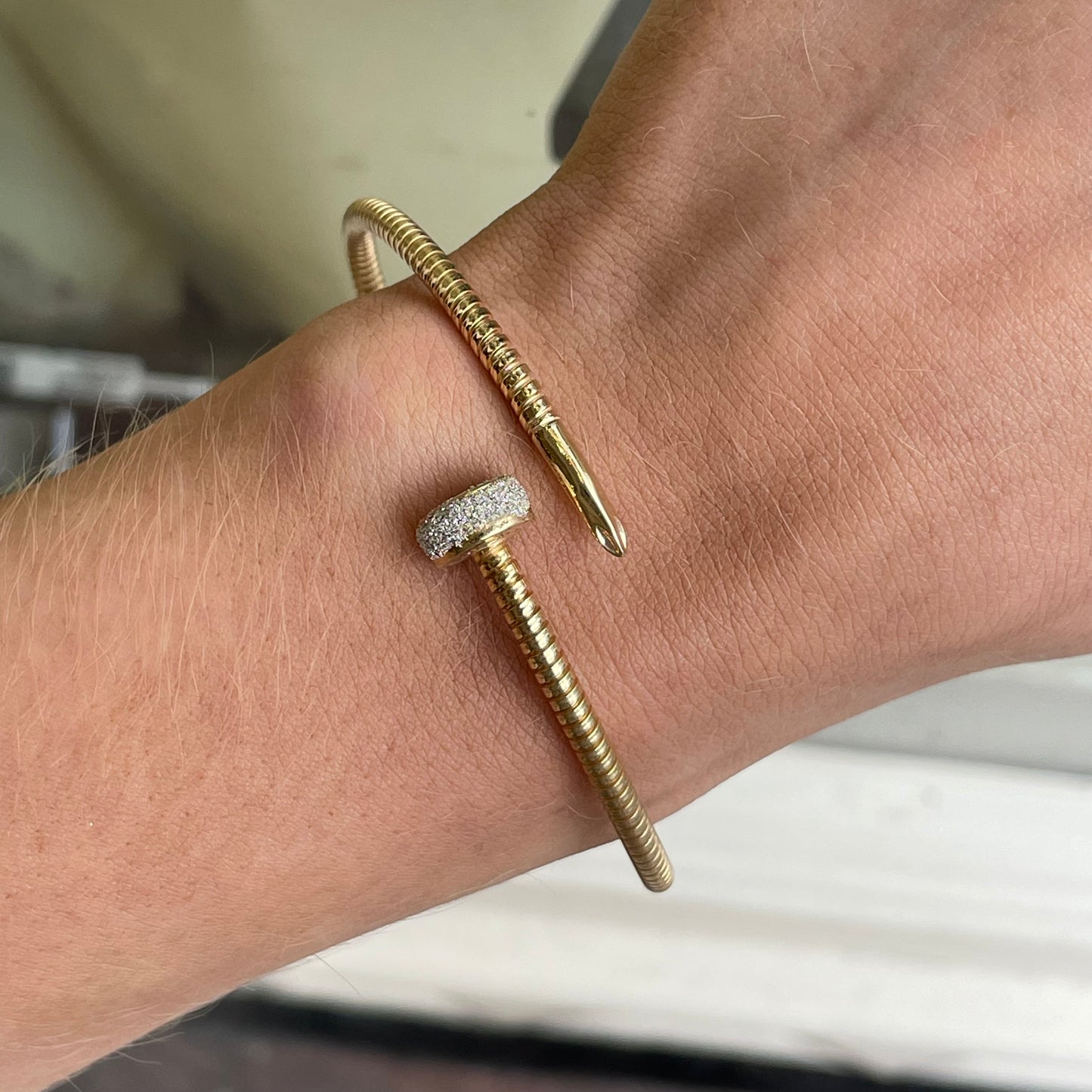 REBECCA Nail Detail Diamond Dust Cuff