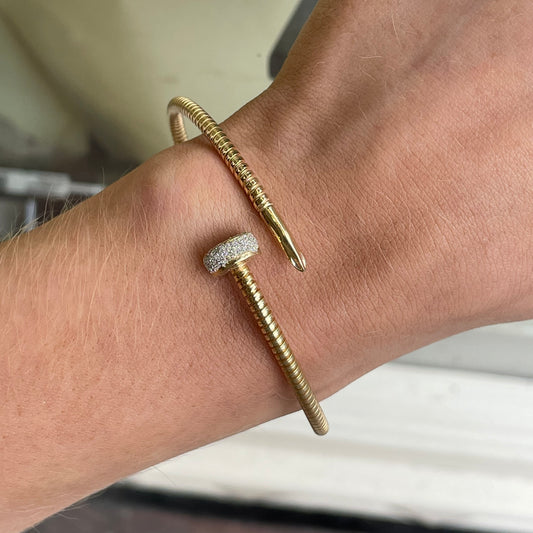 REBECCA Nail Detail Diamond Dust Cuff
