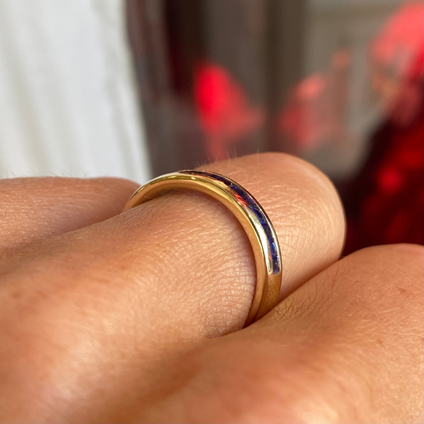 9ct Gold Sapphire Channel Band Ring - John Ross Jewellers