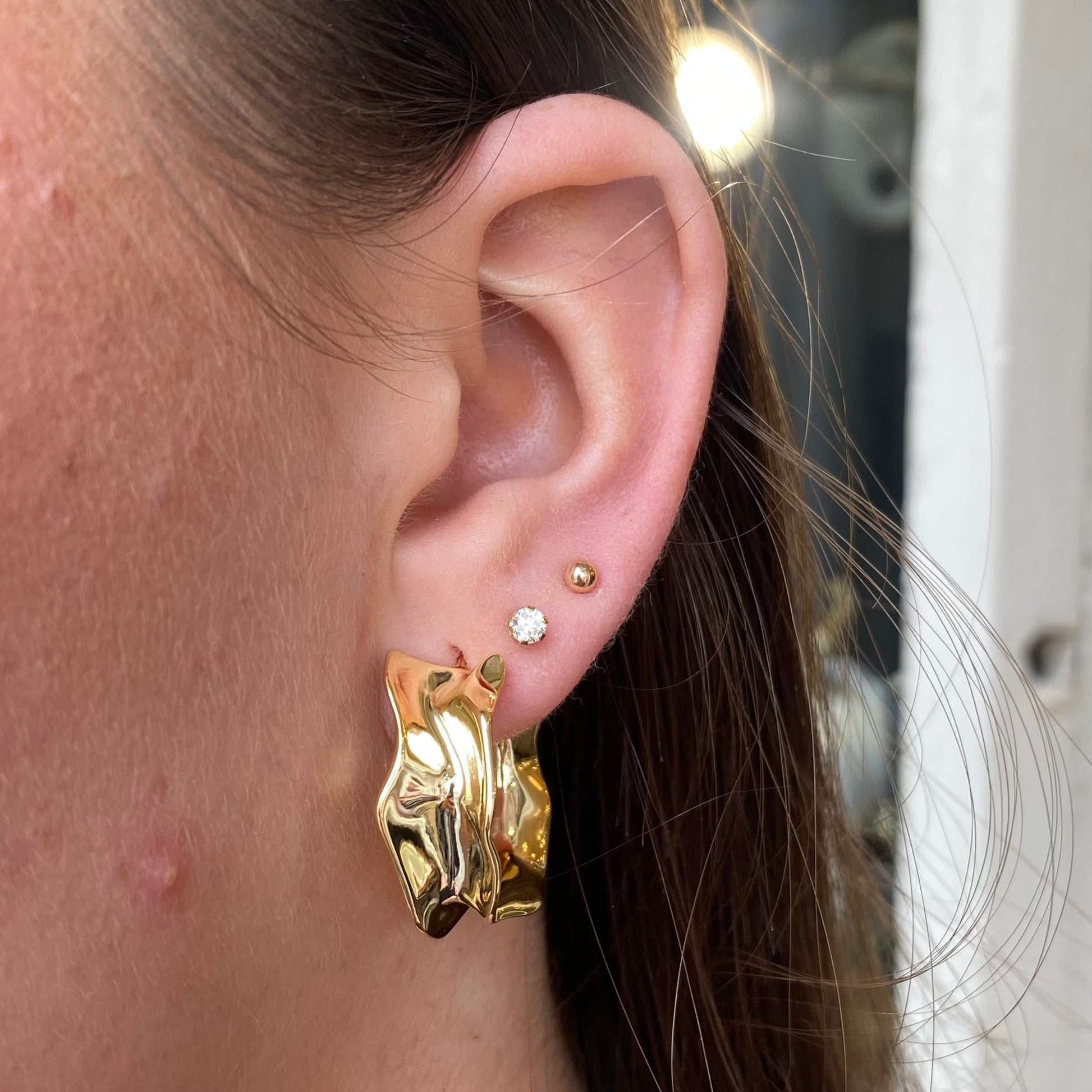 Sunshine Textured Hoop Earrings - John Ross Jewellers