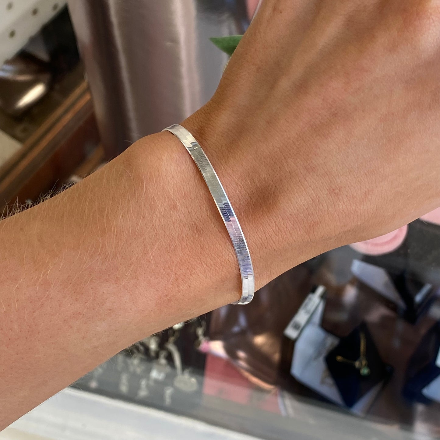 Silver Herringbone Bracelet | Medium - John Ross Jewellers