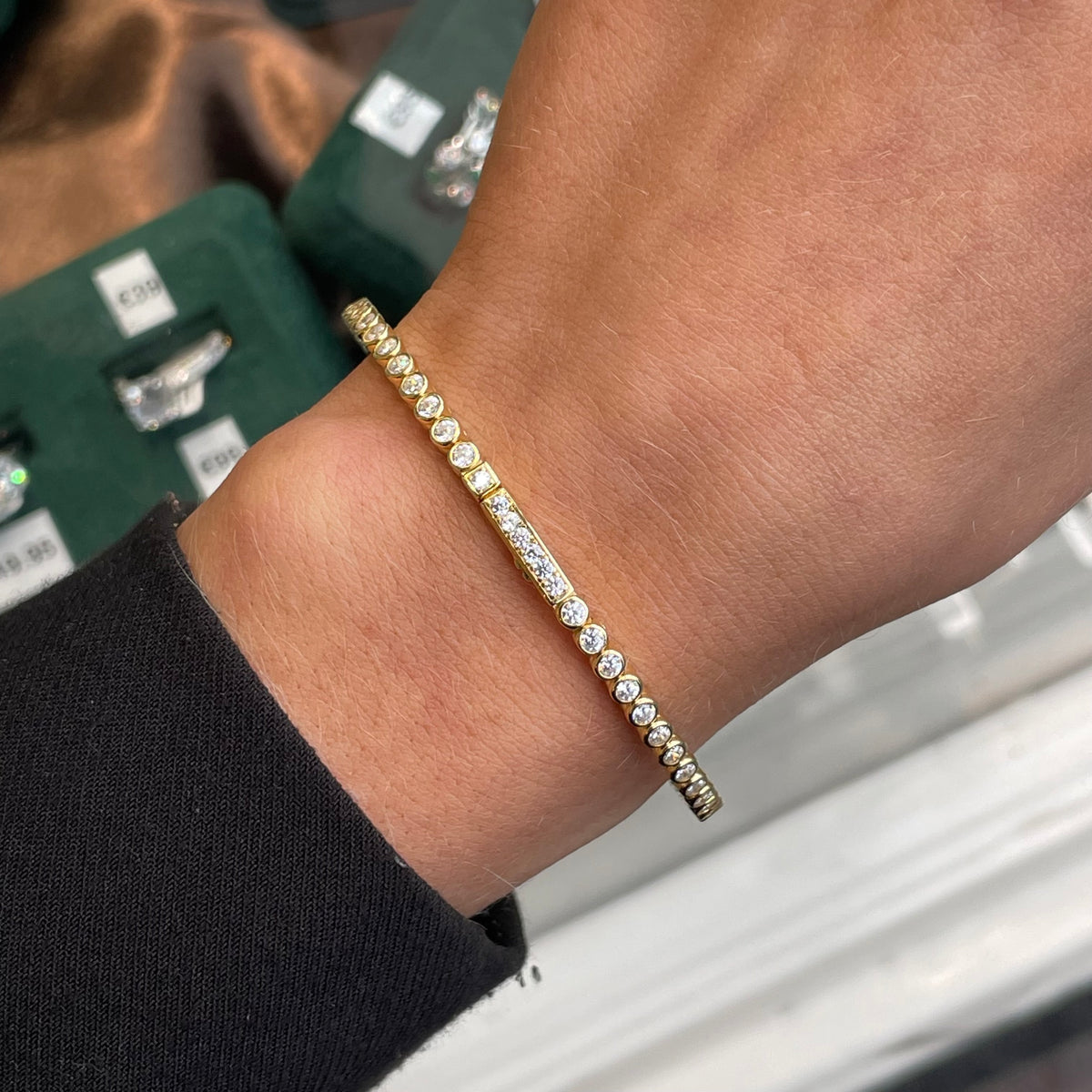 Sunshine Bezel Set CZ Bangle