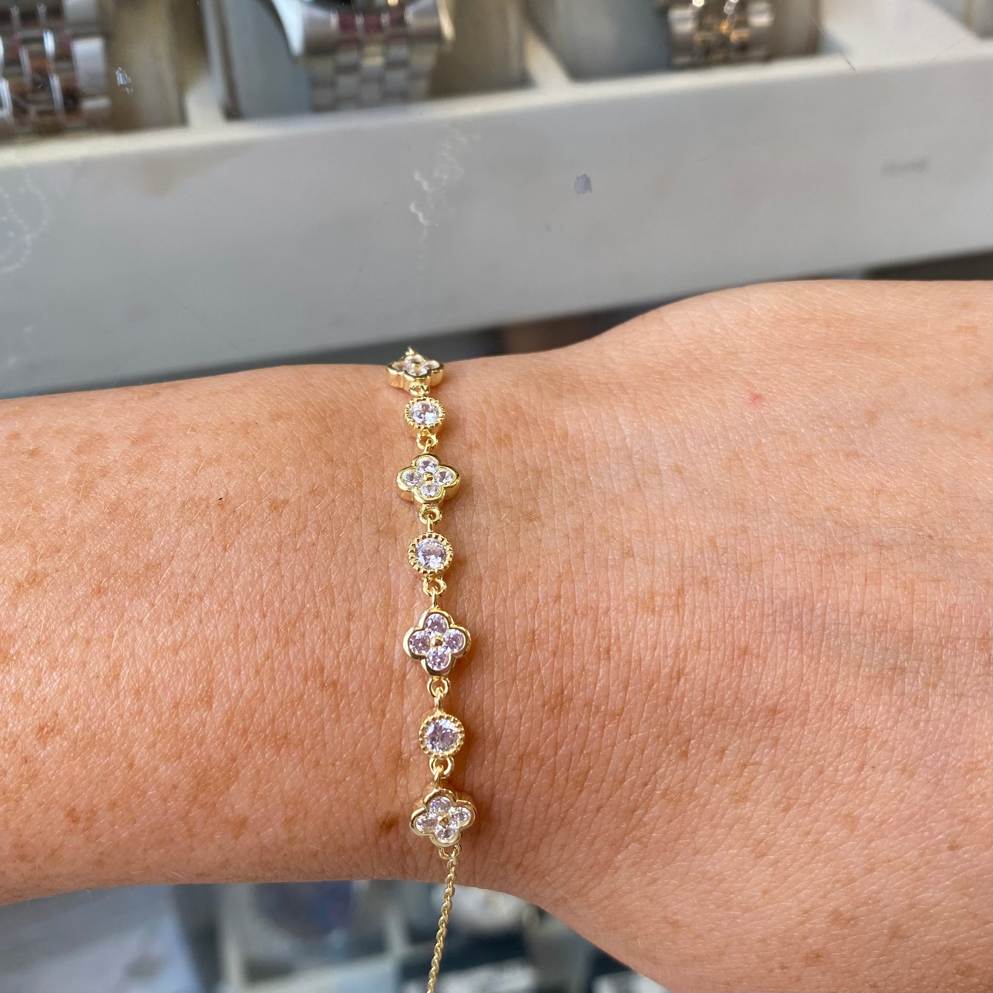 Sunshine CZ Quatrefoil Bracelet - John Ross Jewellers