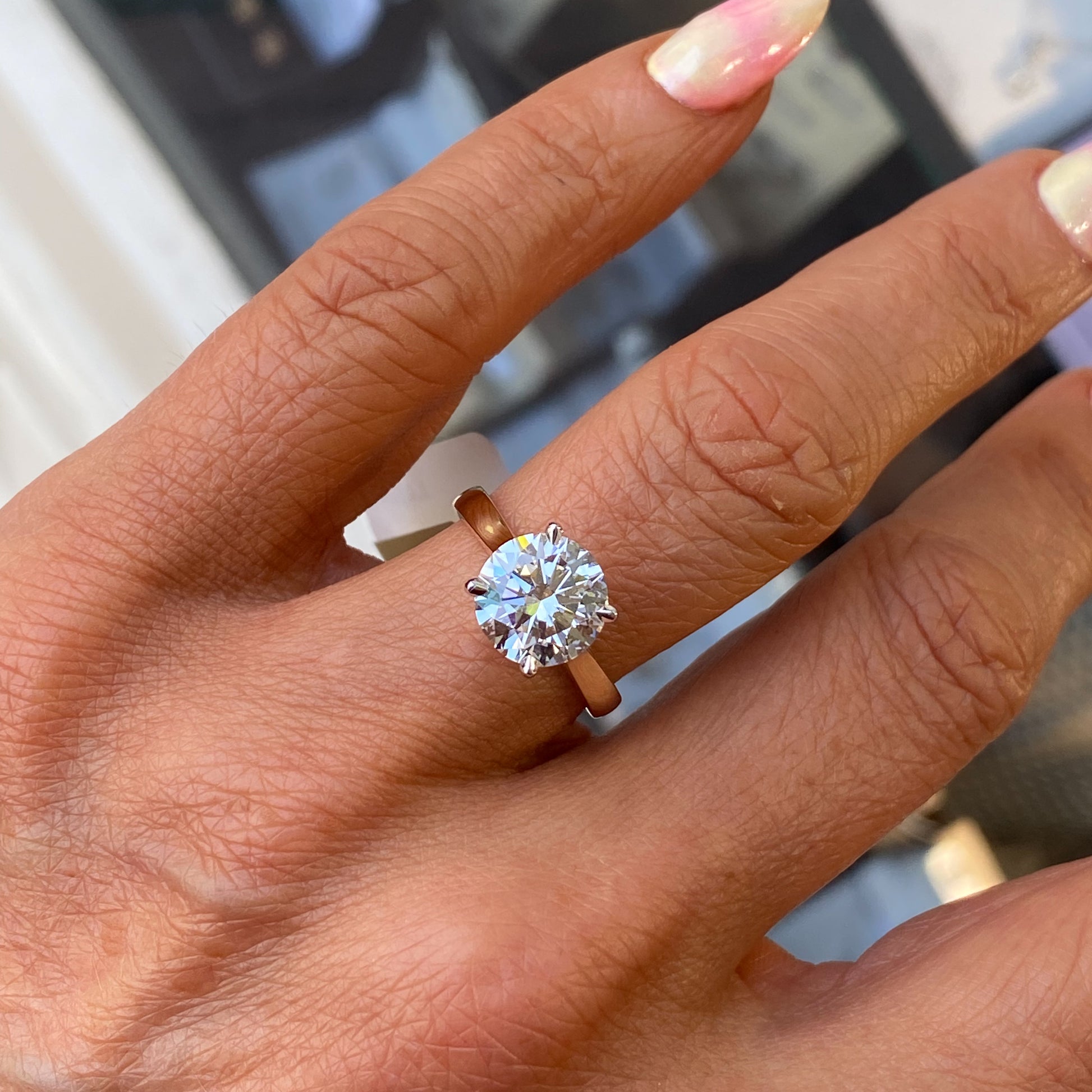 18ct Gold Solitaire Engagement Ring | Certificated Lab 3.00ct - John Ross Jewellers