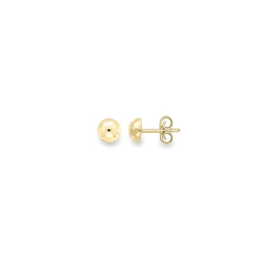 9ct Gold Faceted Dome Stud Earrings | 6mm - John Ross Jewellers