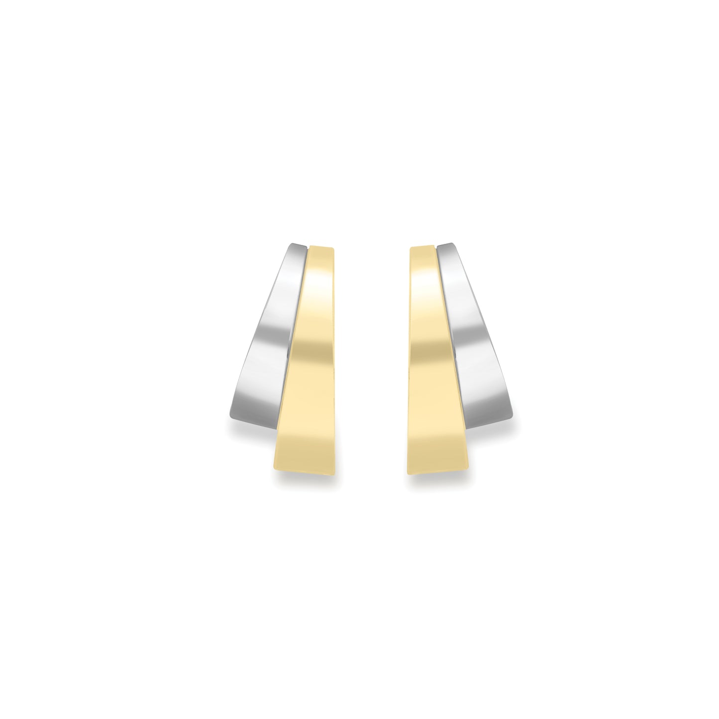 9ct Gold Two Tone J Hoop Earrings - John Ross Jewellers