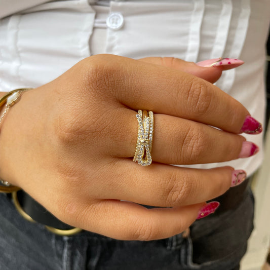 Sunshine CZ Bow Ring - John Ross Jewellers