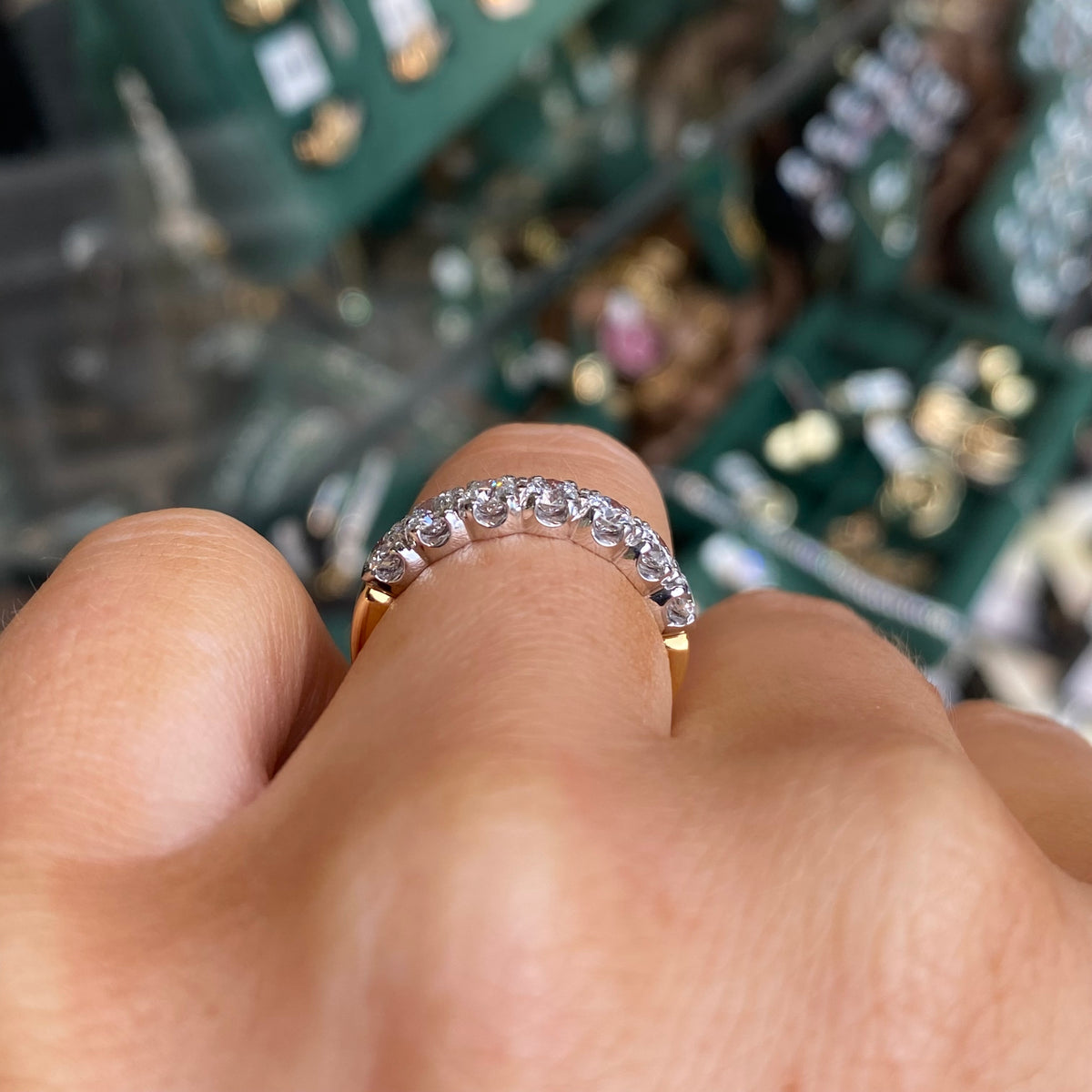 18ct Gold Seven Stone Diamond Eternity Ring | 0.92ct