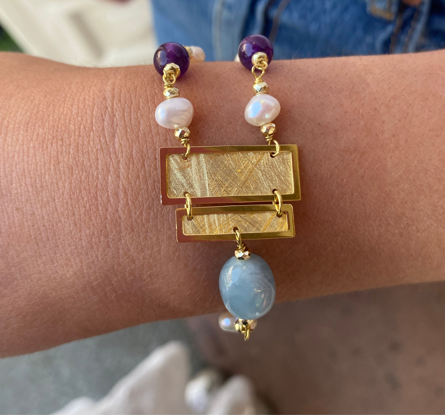 Baroque Bracelet | Istro | Amethyst - John Ross Jewellers