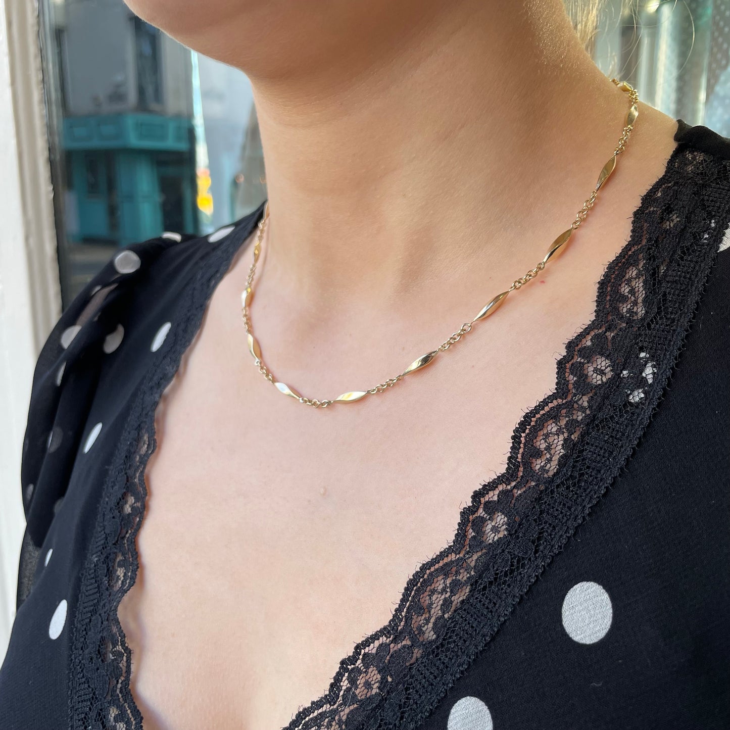 9ct Gold Puffed Twist Necklace - John Ross Jewellers