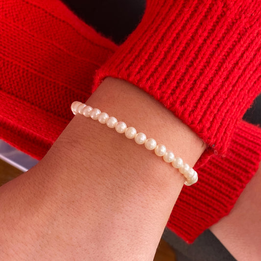 Kids Silver Pearl Bracelet