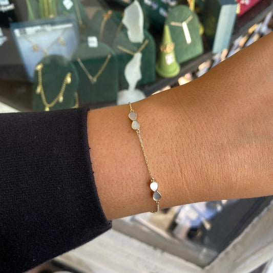9ct Gold Mother of Pearl Infinity Bracelet