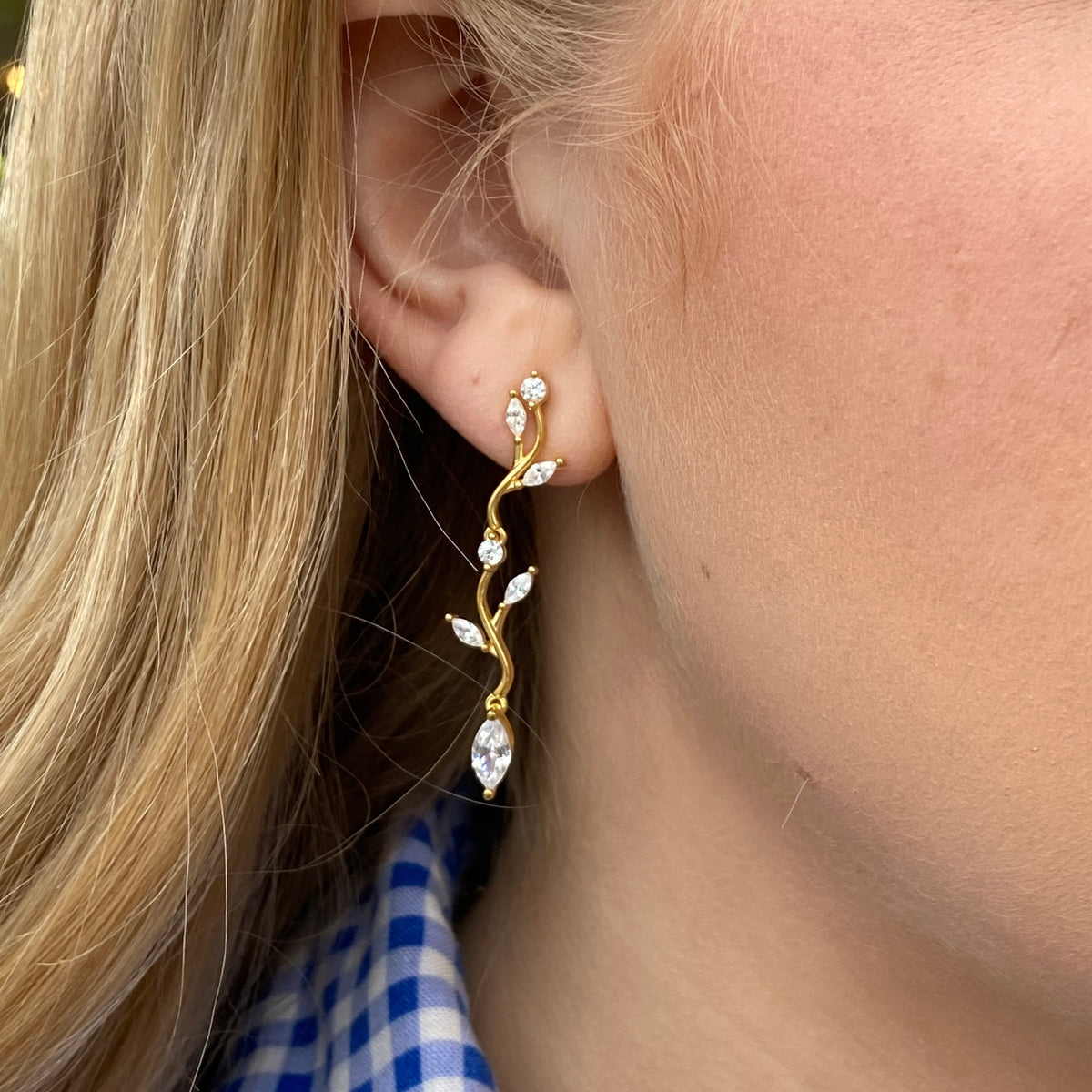 Sunshine Branched Marquise CZ Drop Earrings