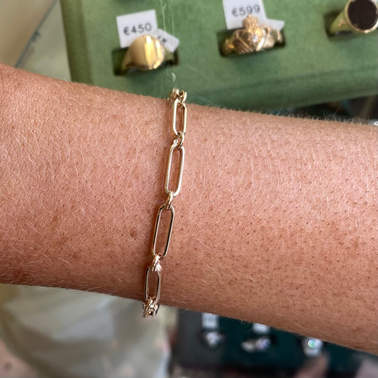 9ct Gold Paperlink Bracelet | 19cm