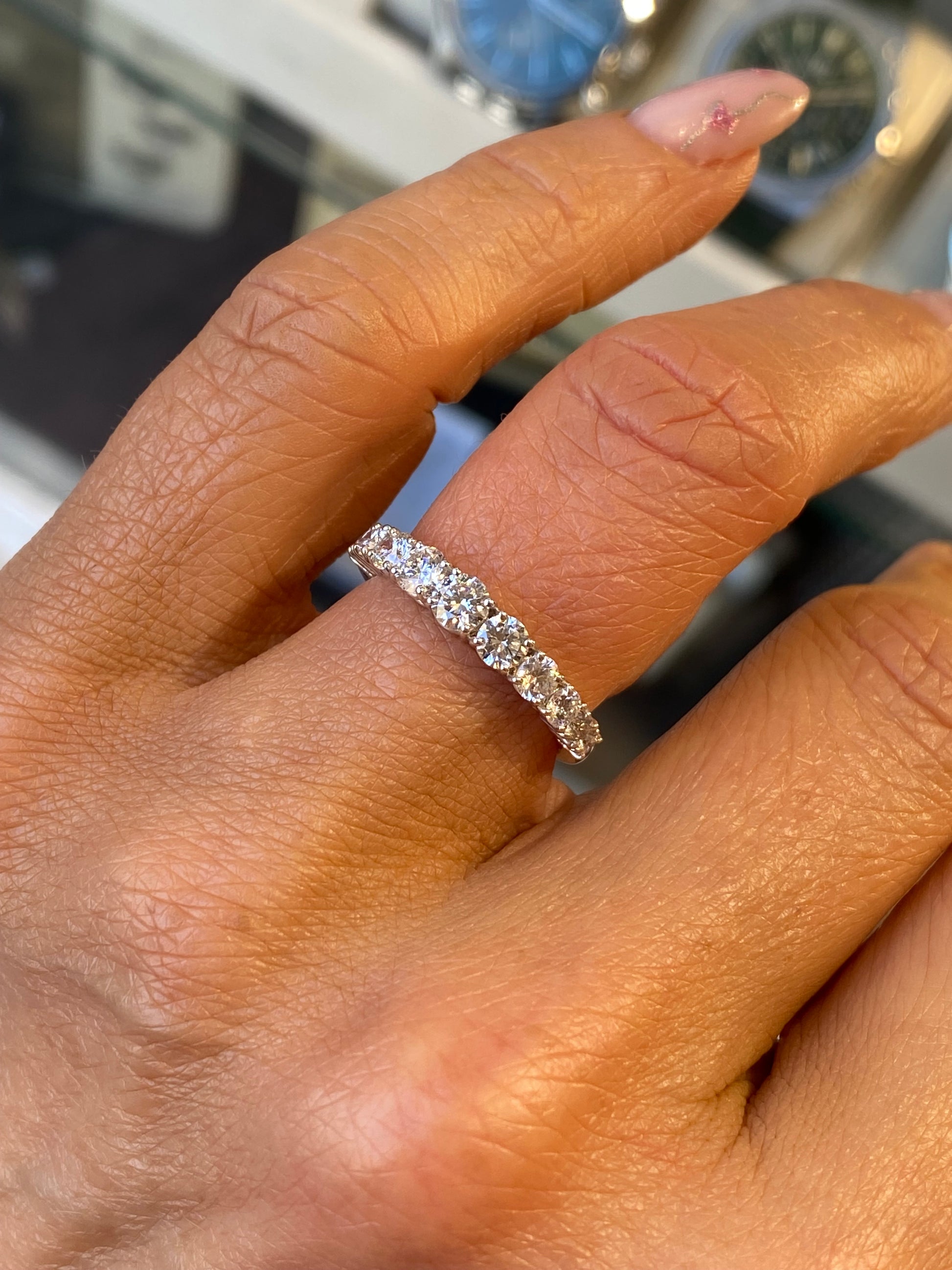 18ct White Gold Graduated Diamond Eternity Ring | 1.04ct - John Ross Jewellers