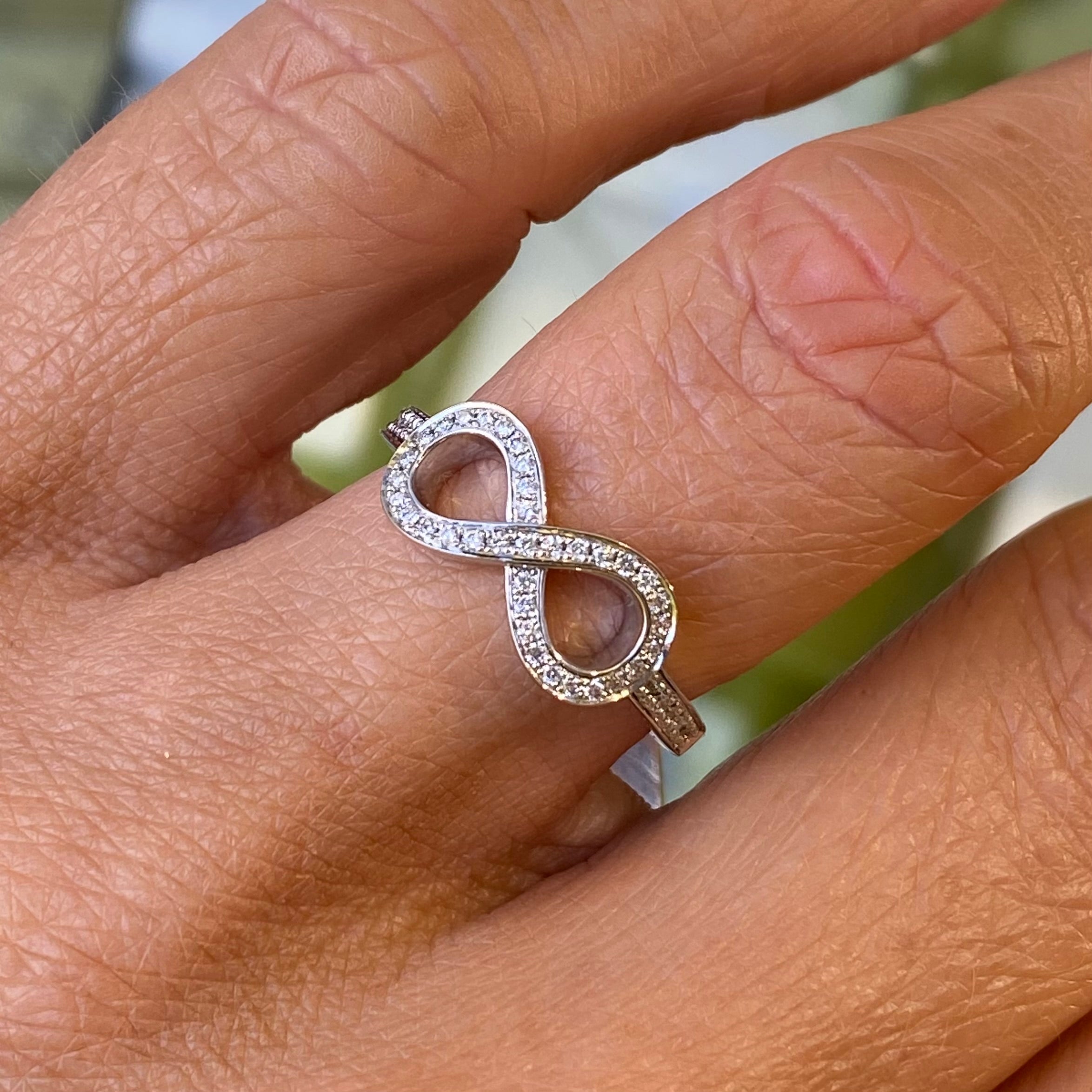 Diamond Infintyr Rings 18ct White Gold Diamond Infinity Ring
