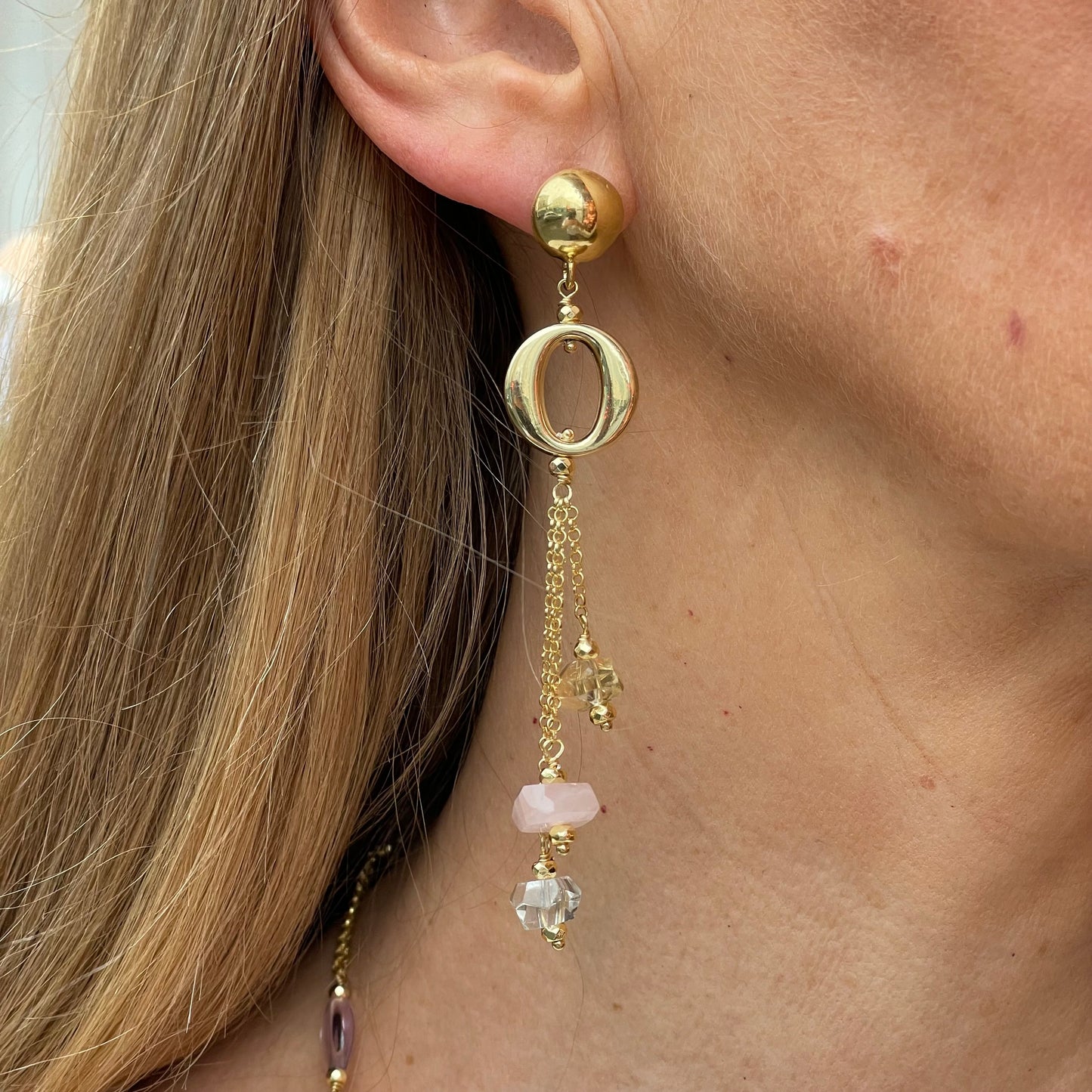 Baroque Drop Earrings | Lefkada | Mixed Quartz - John Ross Jewellers