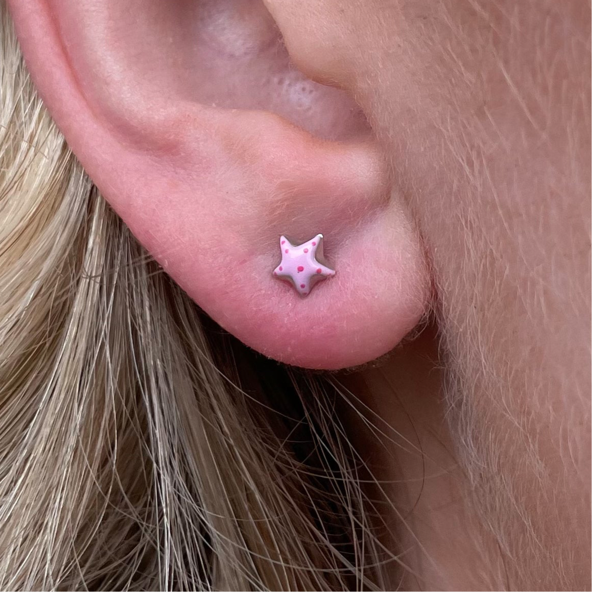 Star Enamel Stud Earrings | Pink - John Ross Jewellers