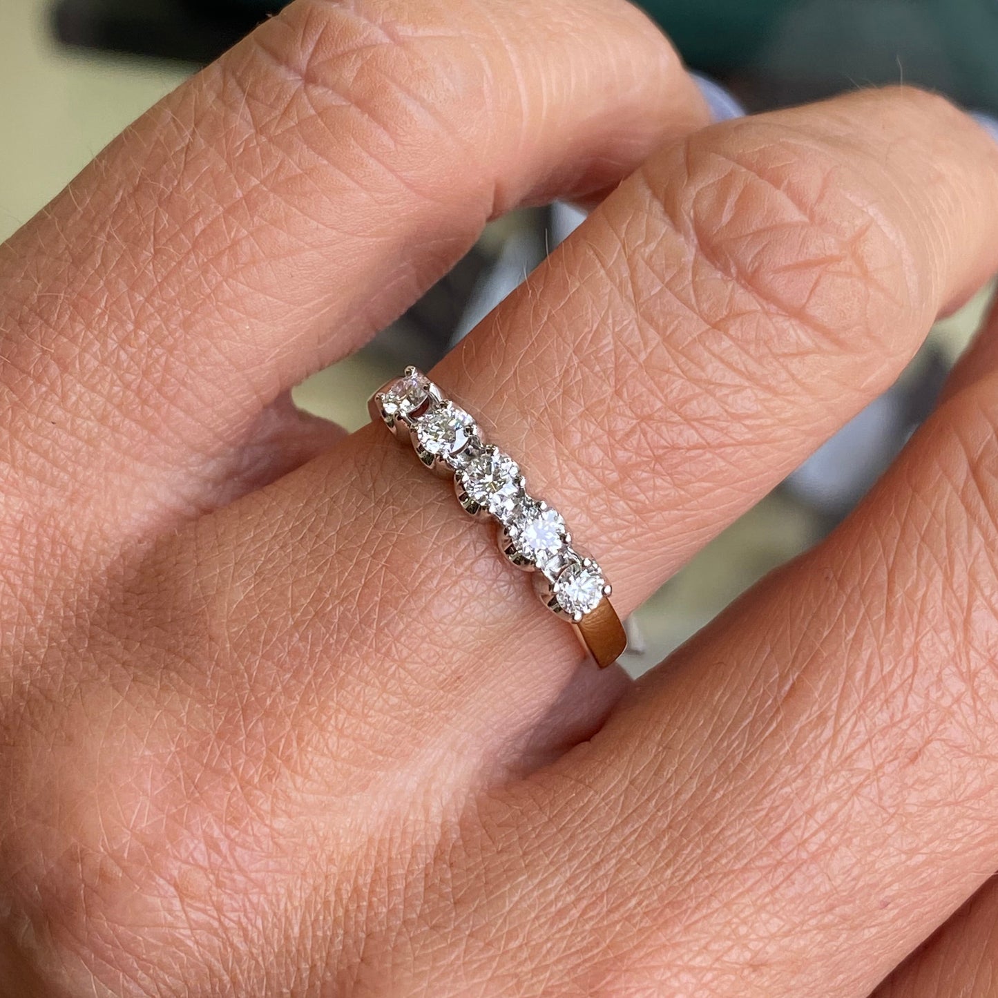 18ct Gold 0.40ct Five Stone Diamond Eternity Ring