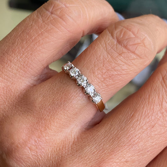 18ct Gold 0.40ct Five Stone Diamond Eternity Ring