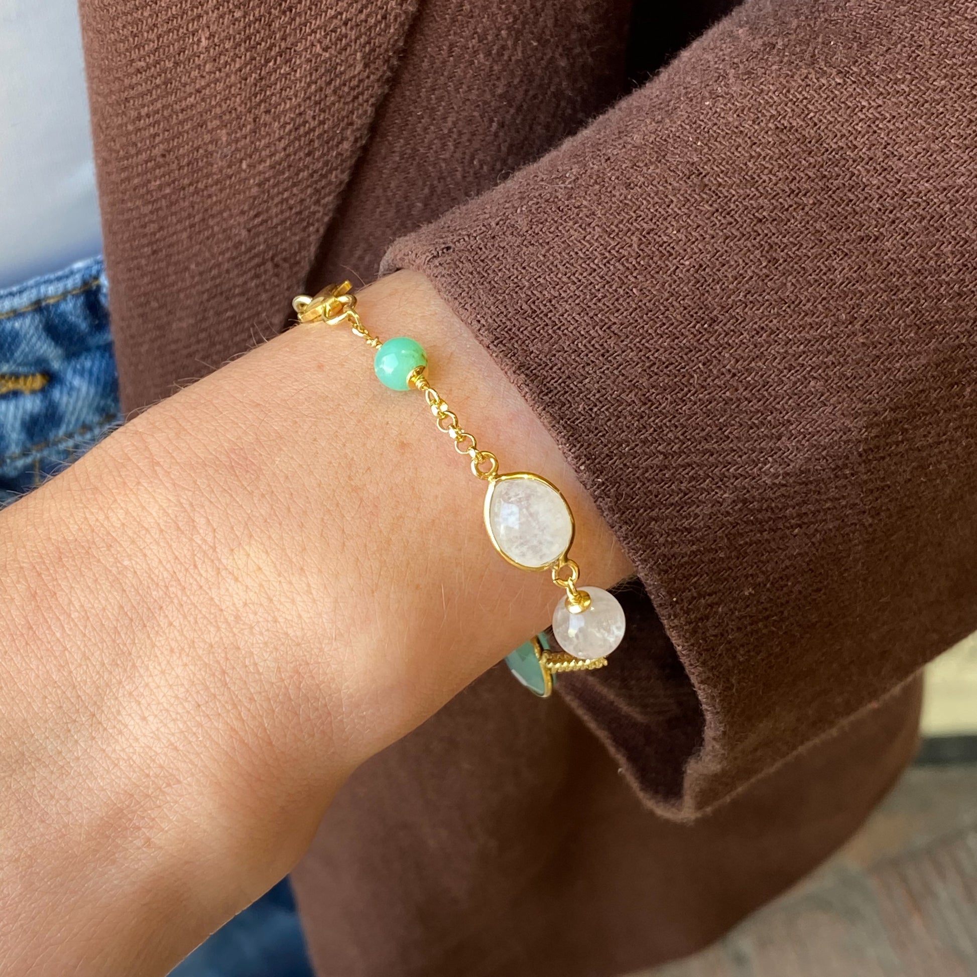 Primavera Green & Rose Quartz Bracelet - John Ross Jewellers