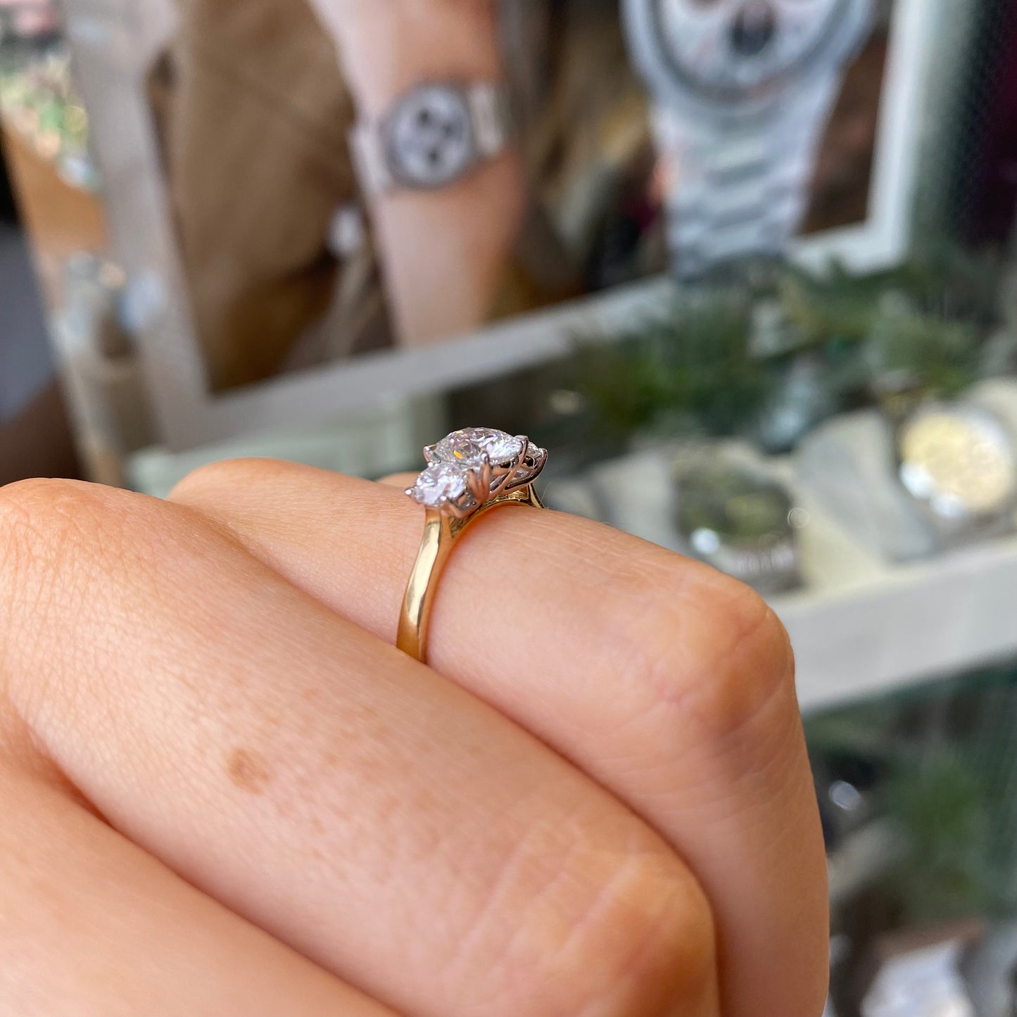 18ct Gold Trilogy Engagement Ring | Lab Certificated 2.11ct - John Ross Jewellers