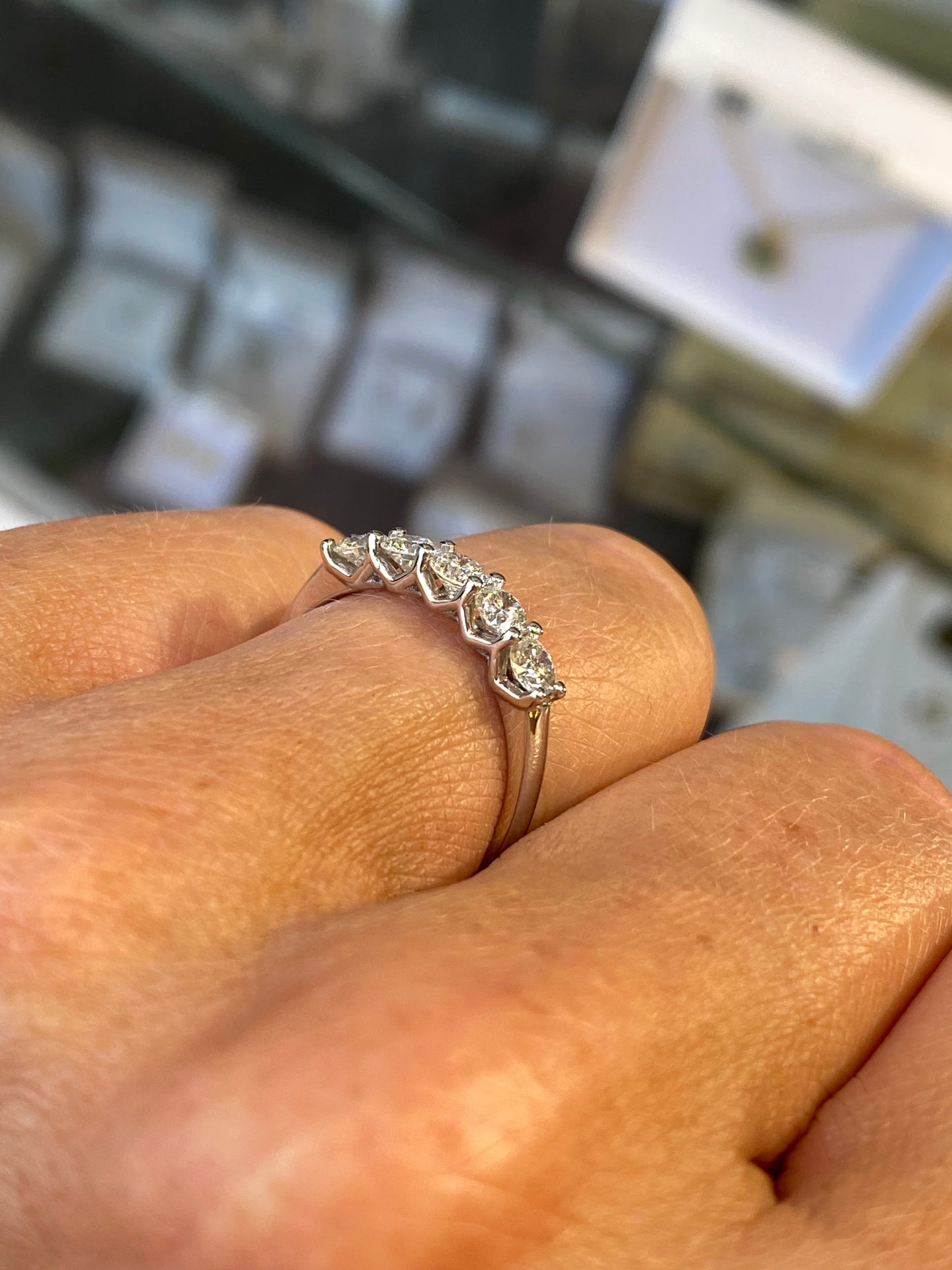 Platinum Five Stone Diamond Eternity Ring | 0.77ct - John Ross Jewellers