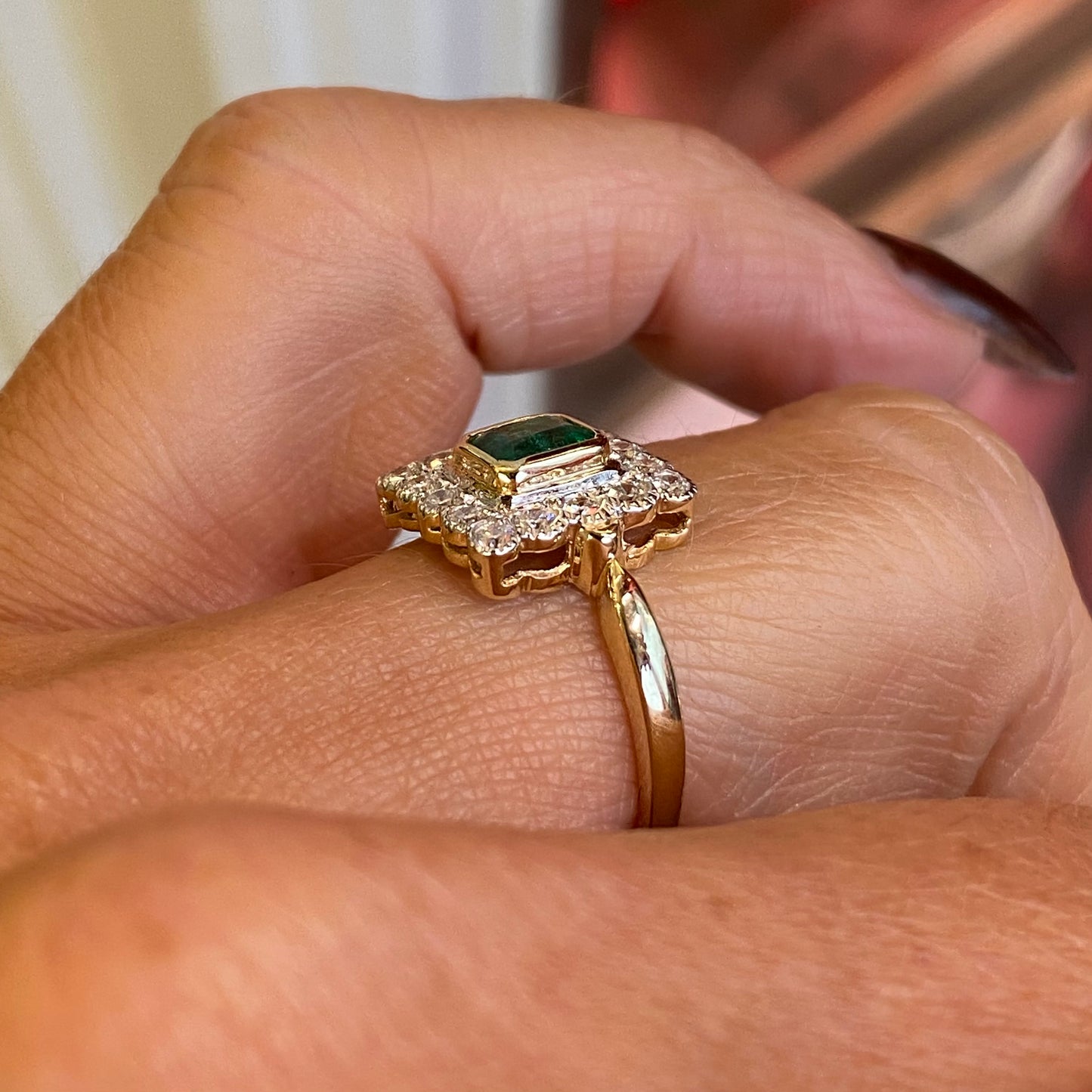 9ct Gold Emerald & Diamond Ring - John Ross Jewellers