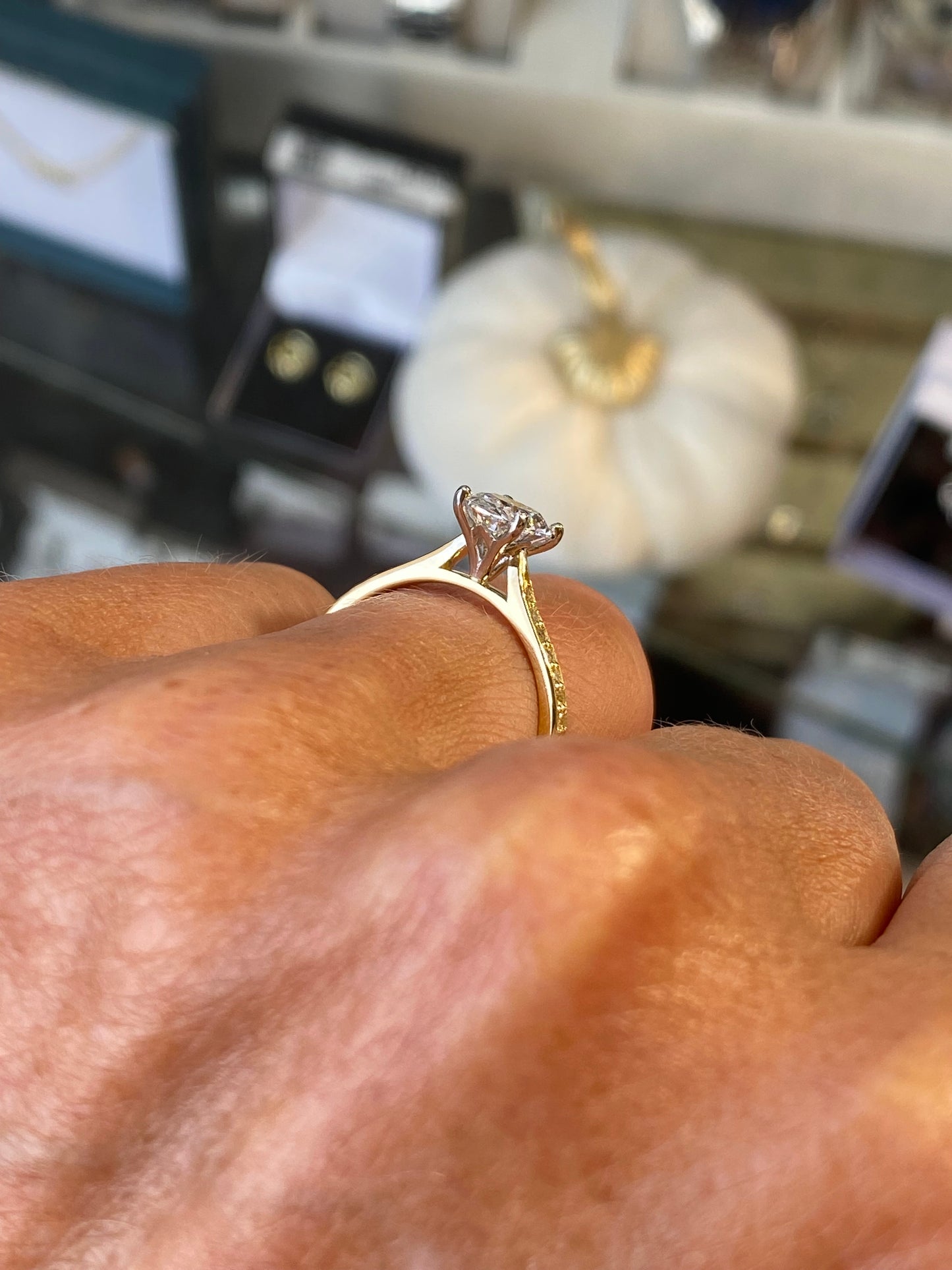 18ct Gold Solitaire Engagement Ring | Certificated Oval Lab 1.21ct - John Ross Jewellers