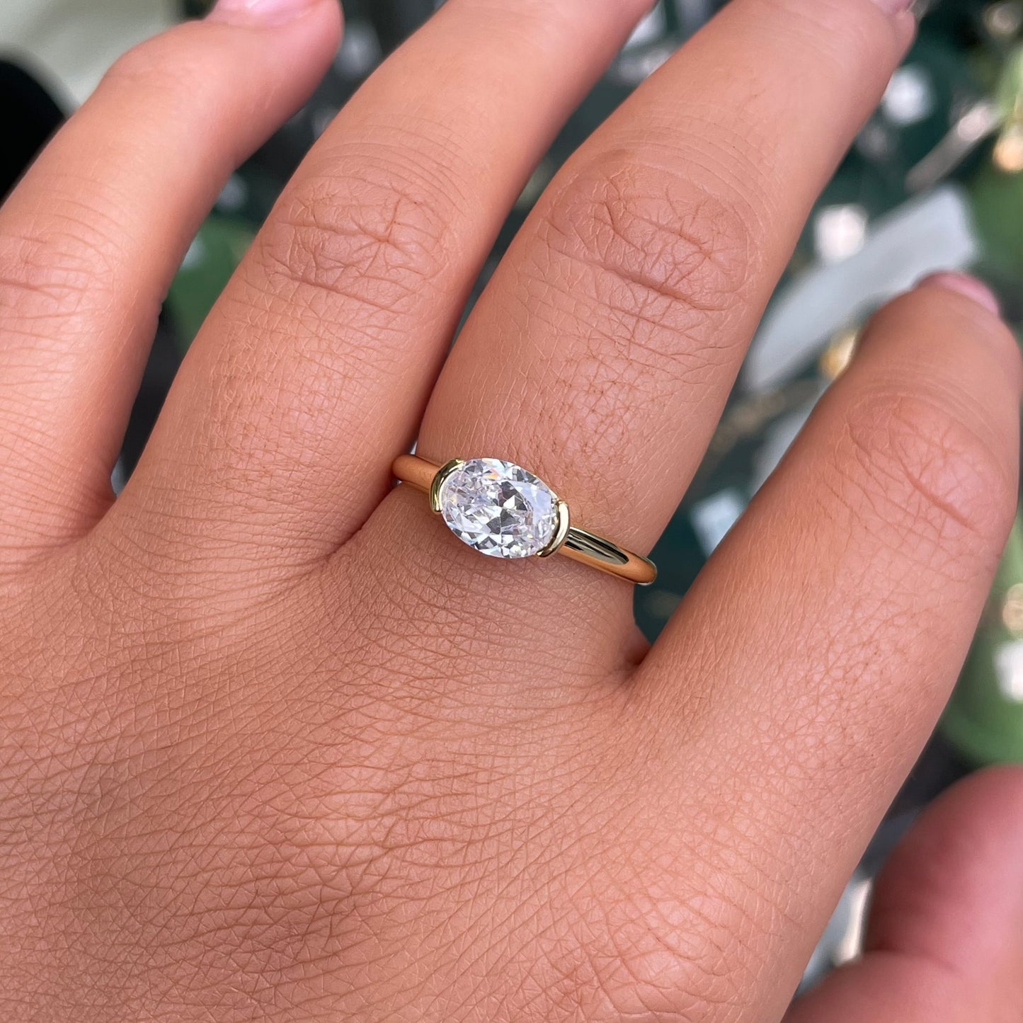 Sunshine Oval Solitaire Ring | East West