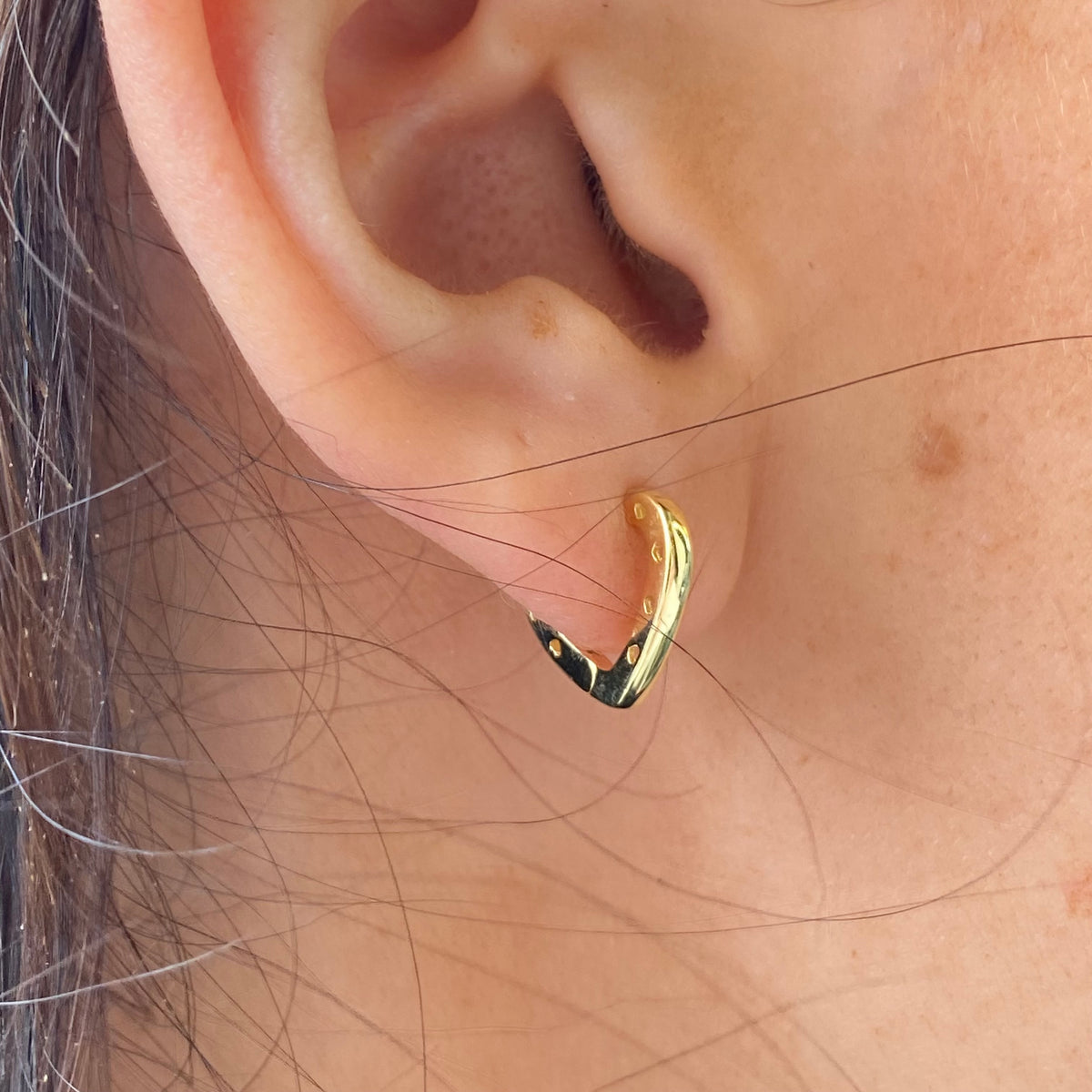 Sunshine Heart Huggie Hoop Earrings