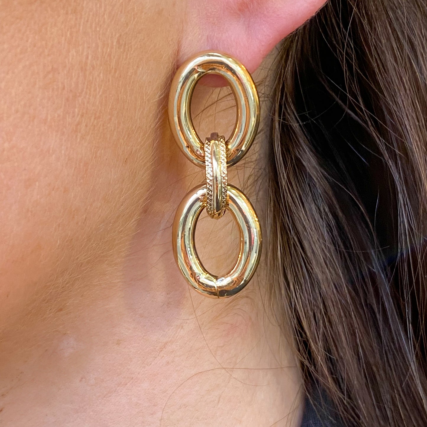 REBECCA Diva - Oval Link Drop Earrings