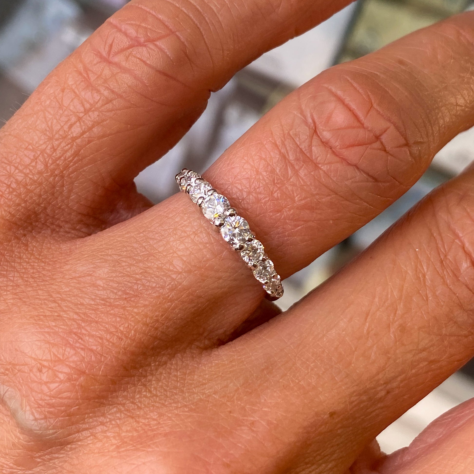 Platinum Graduated Diamond Eternity Ring | 0.81ct - John Ross Jewellers