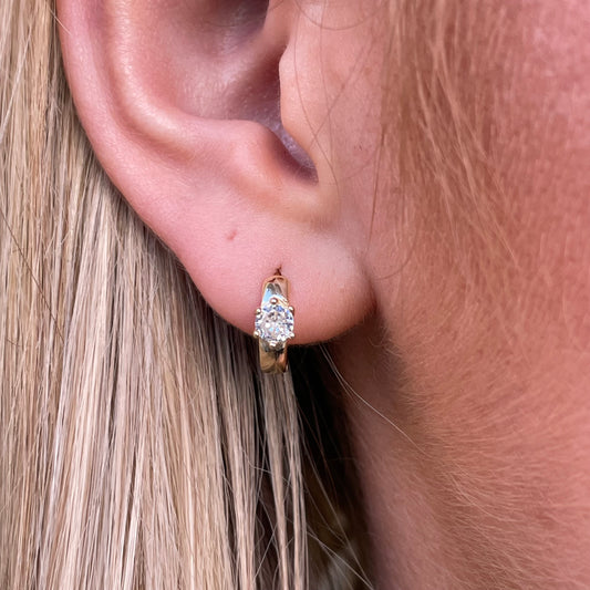 Sunshine 4mm CZ Huggie Hoop Earrings