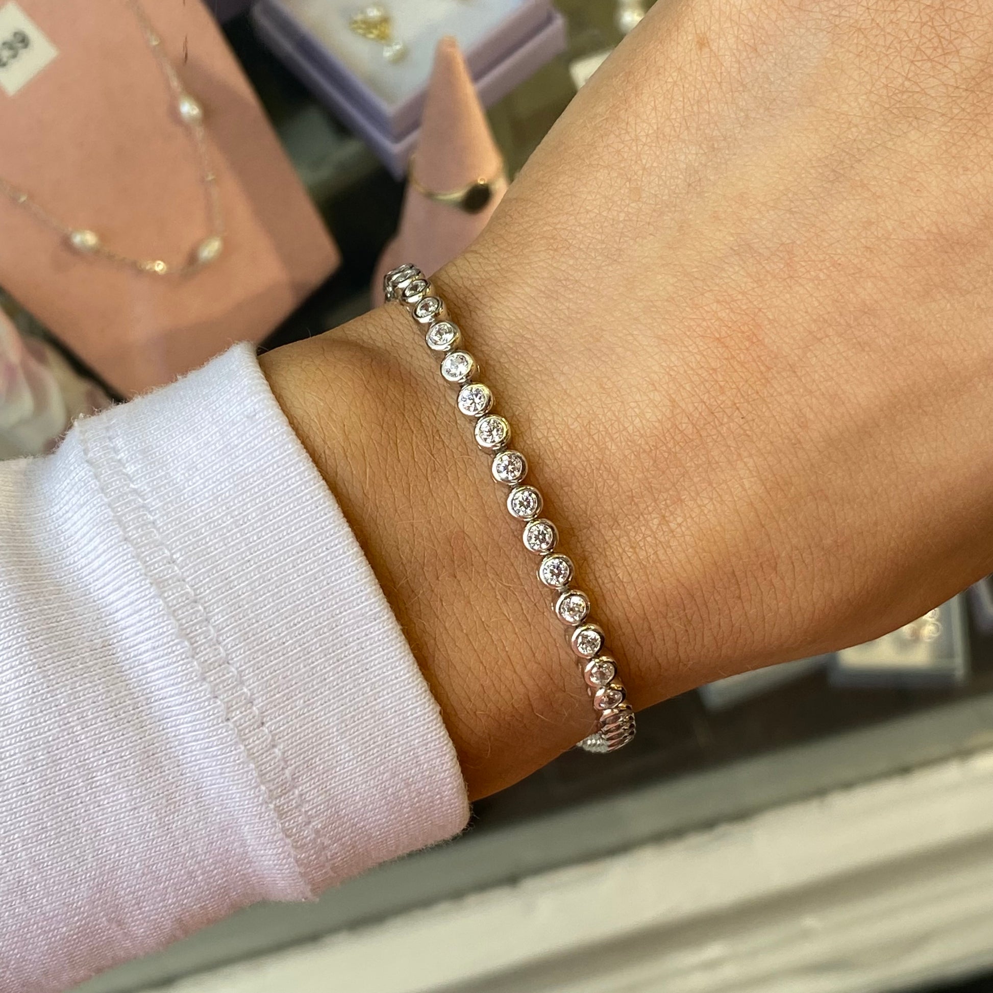 Silver 3.5mm Rubover CZ Tennis Bracelet | 18cm - John Ross Jewellers