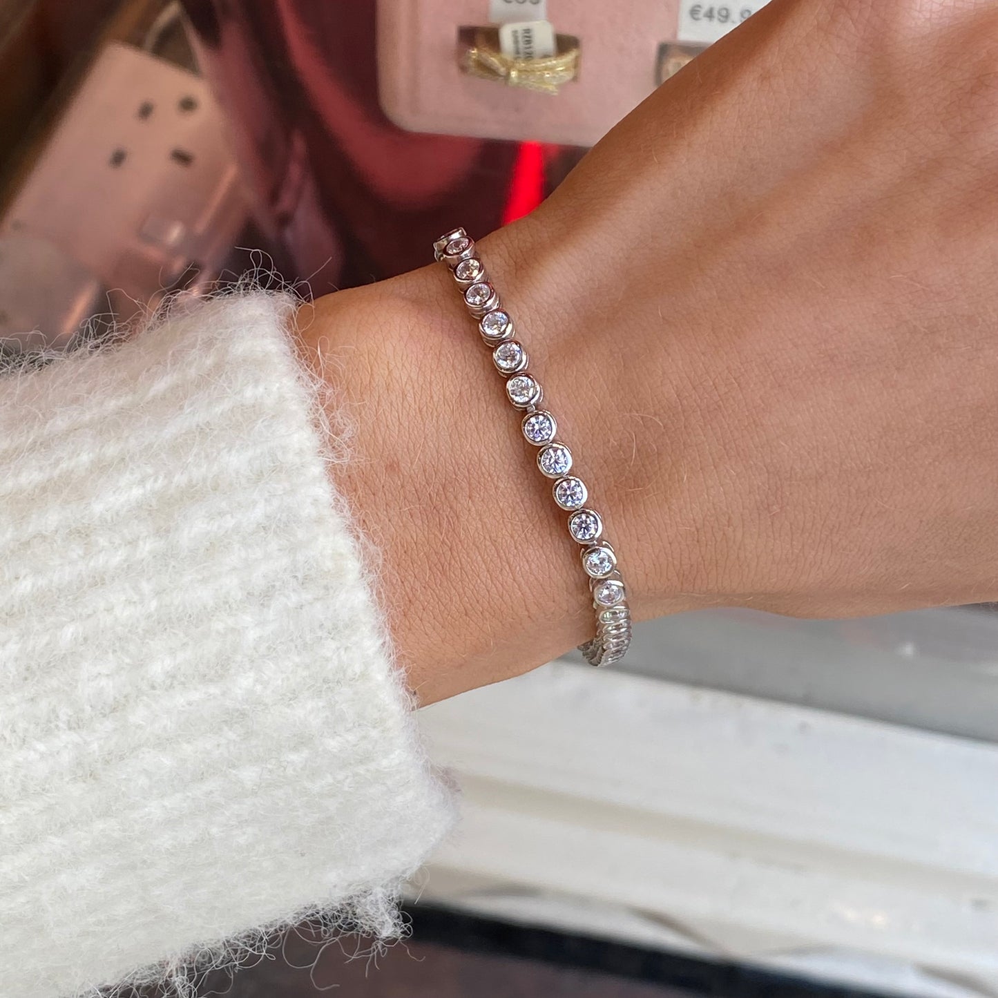 Silver 3mm CZ Rubover Tennis Bracelet | 19.3cm - John Ross Jewellers