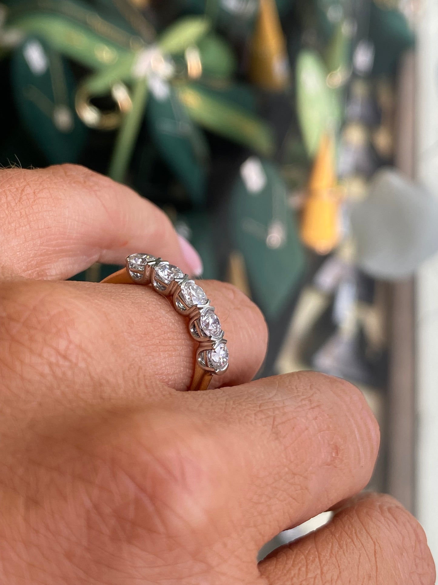 18ct Gold 0.87ct Five Stone Diamond Eternity Ring