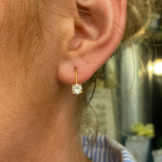 Sunshine Round 5mm CZ Hoop Earrings | German Wires