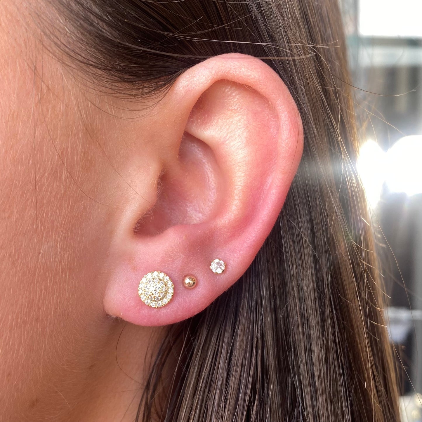 Silver Round CZ Cluster Stud Earrings - John Ross Jewellers