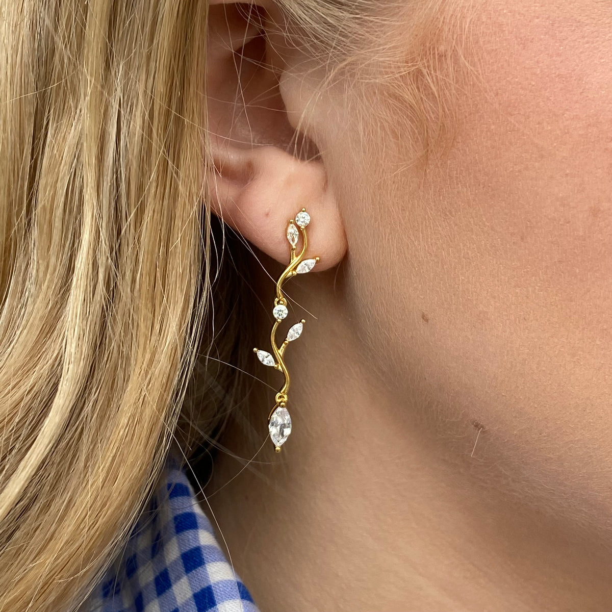 Sunshine Branched Marquise CZ Drop Earrings