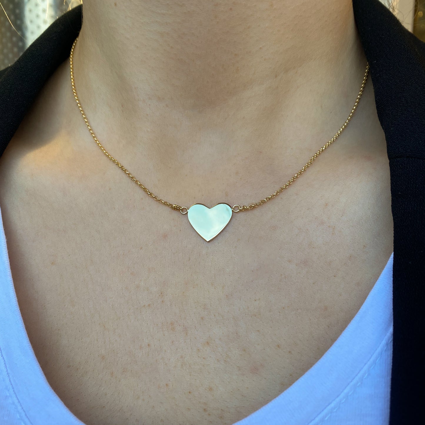 Sunshine Heart Disc Necklace