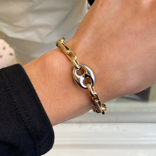 Sunshine Chunky Two Tone Bracelet | 19cm