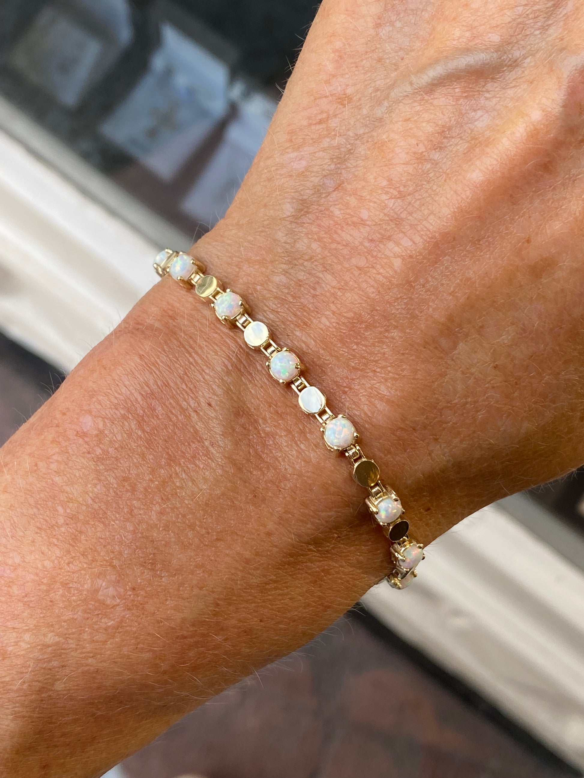 9ct Gold Opalique & CZ Bracelet - John Ross Jewellers