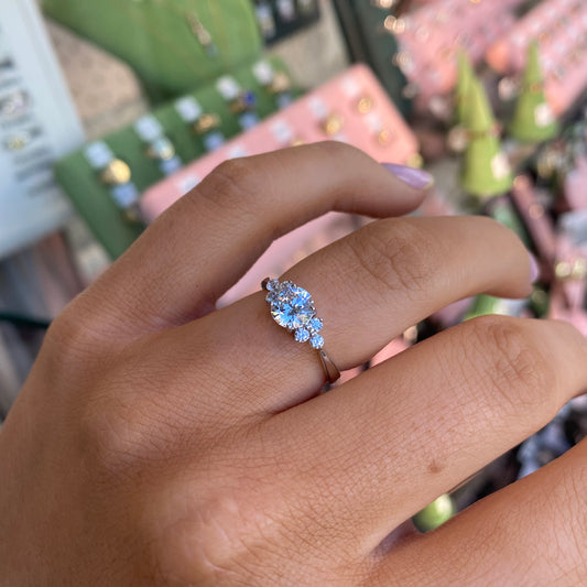 Silver Cushion CZ Promise Ring - John Ross Jewellers